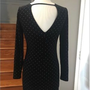 Holiday dress. Black velvet with silver sparkles size xs